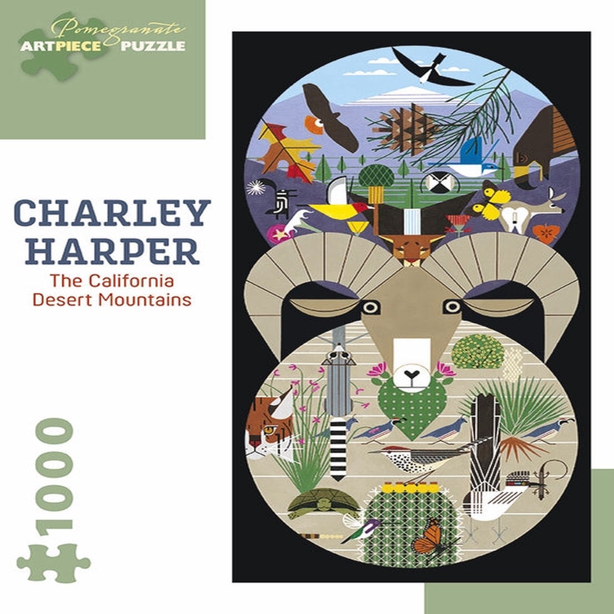 Pomegranate Artpiece Puzzle: 1000 Pieces - Charley Harper - The California Desert