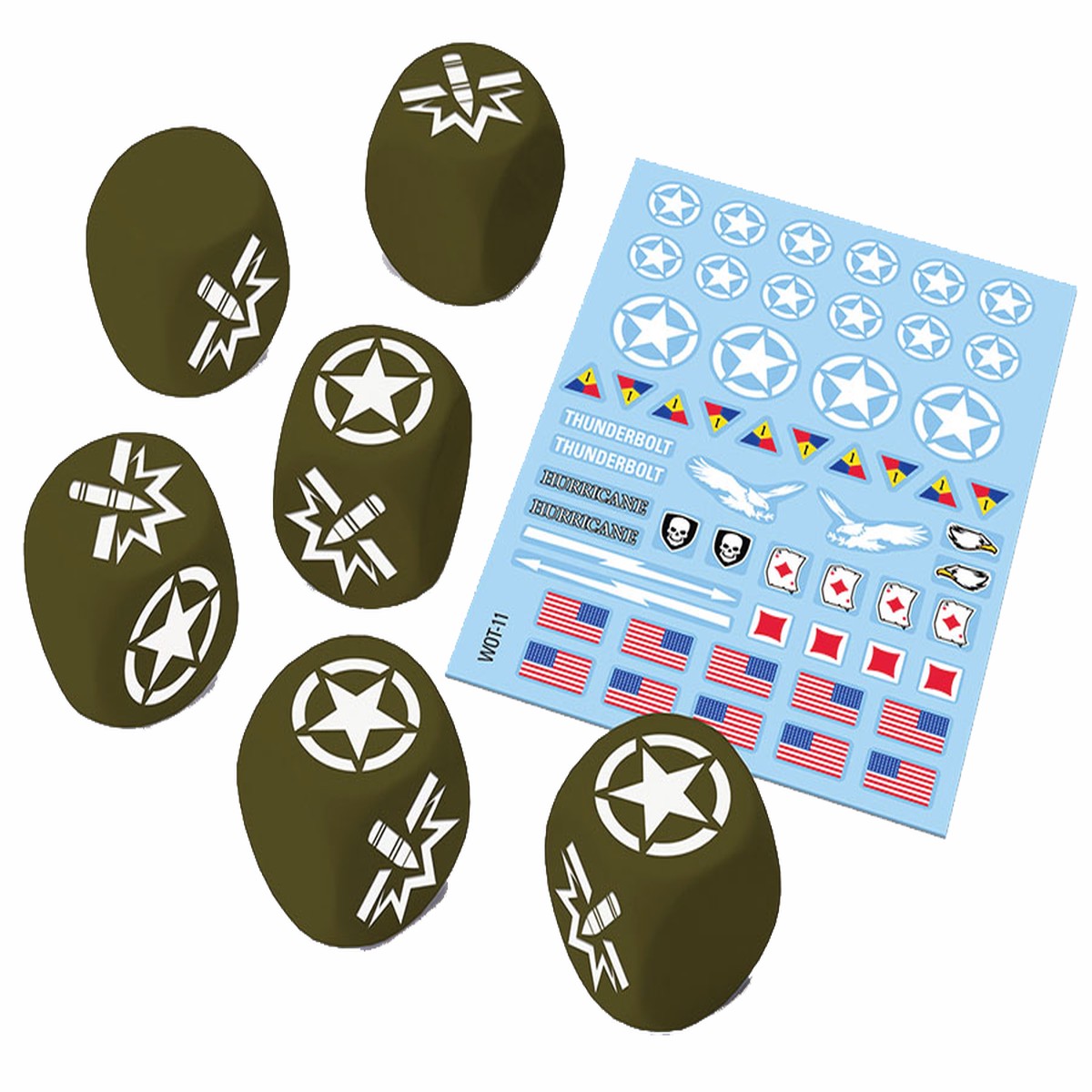 World of Tanks: Miniatures Game - American Upgrade Pack Dice (6) & Decal (1)