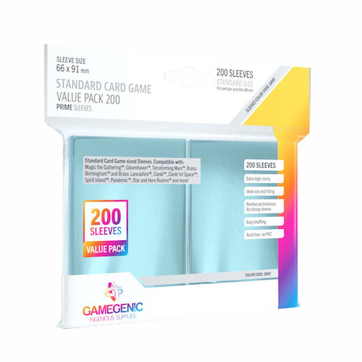 Gamegenic: Standard Card Game Sleeves 66 x 91 mm (200)