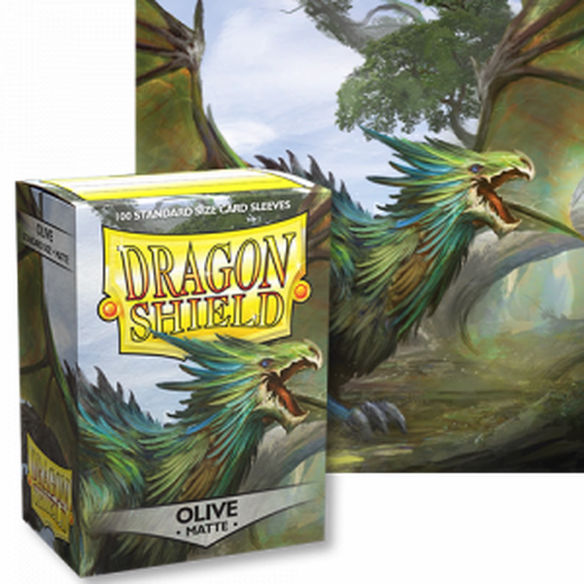 Dragon Shields: (100) Matte Olive