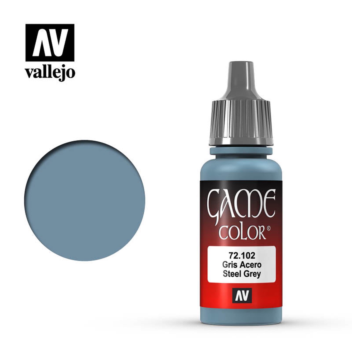 Vallejo Game Color: Steel Grey (17ml)
