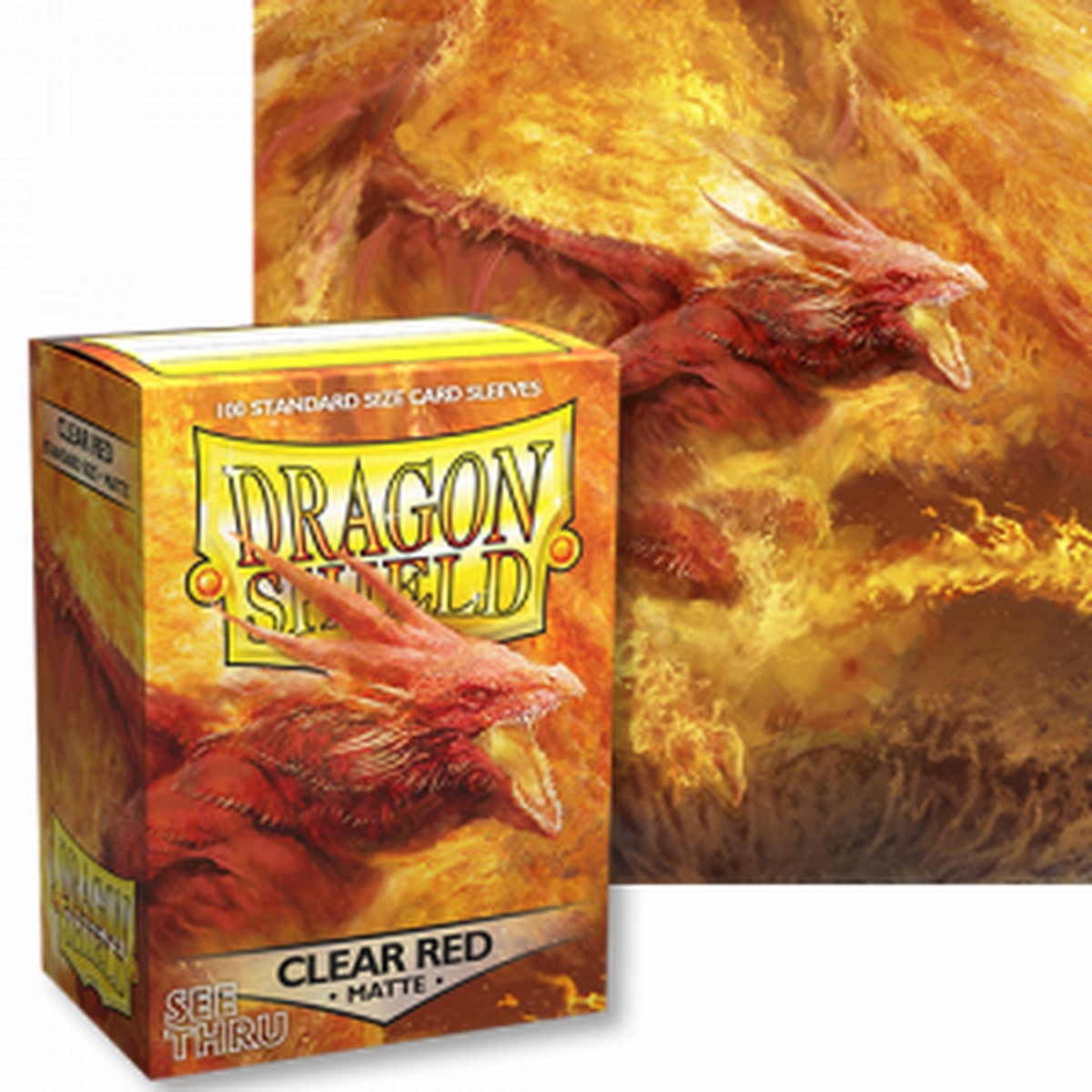 Dragon Shields: (100) Matte Clear Red