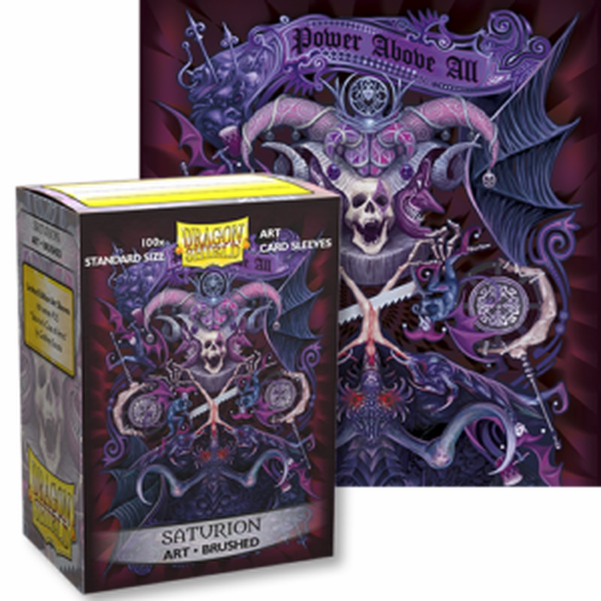 Dragon Shields: (100) Brushed Art Sleeves - Saturion Coat of Arms