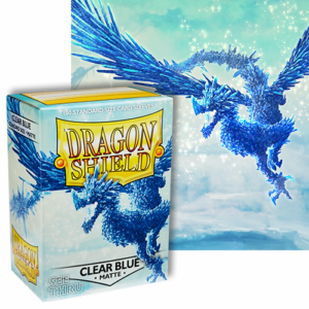 Dragon Shields: (100) Matte Clear Blue