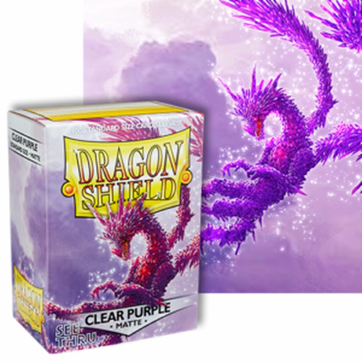 Dragon Shields: (100) Matte Clear Purple