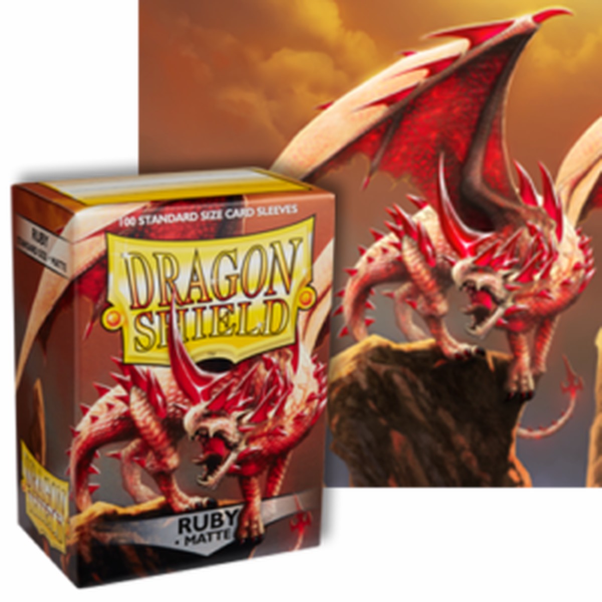 Dragon Shields: (100) Matte Ruby