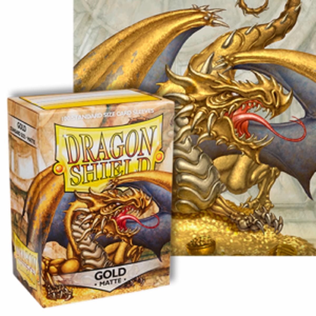 Dragon Shields: (100) Matte Gold