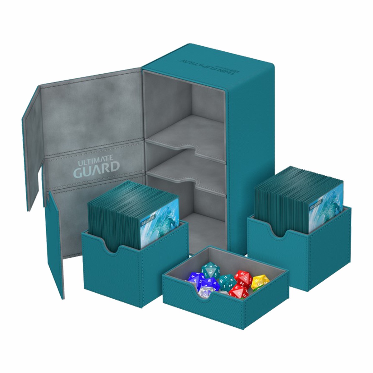 Ultimate Guard Twin Flip'n'Tray 200+ Standard Size Petrol Blue