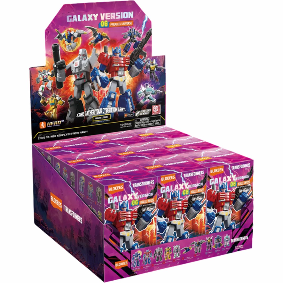Transformers Galaxy Version 06 - The Amazing Miracle Blokees Figures - 9 In 1 Blind Box Display