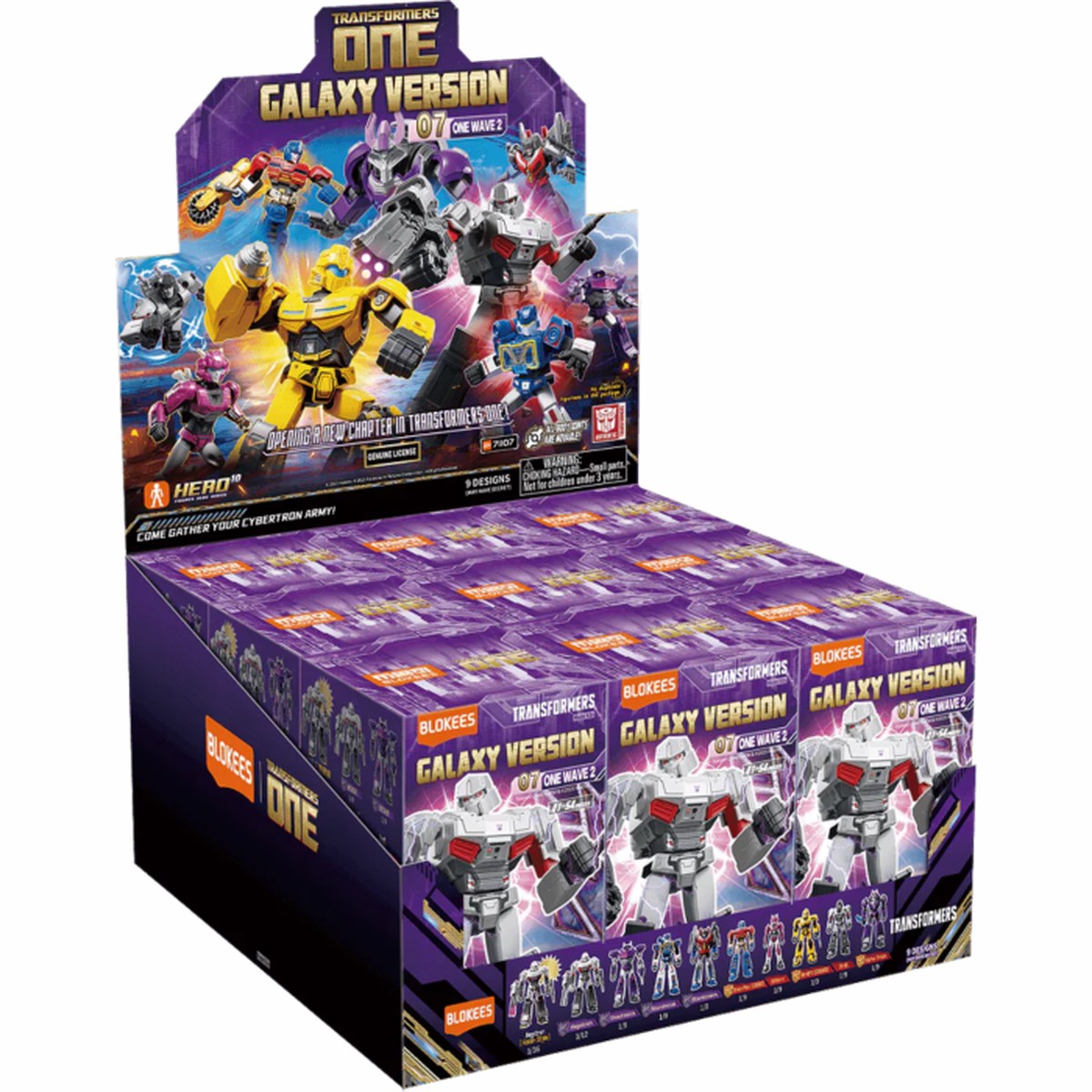 Transformers Galaxy Version 07 - One Wave2 Blokees Figures - 9 In 1 Blind Box Display