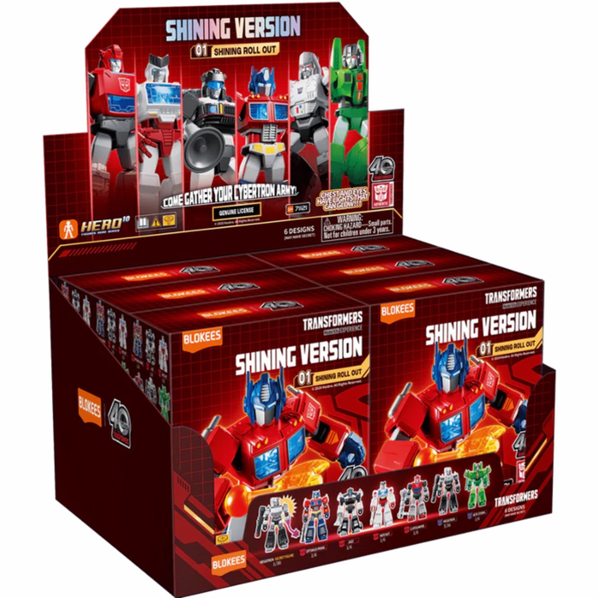 Transformers Shining Version 01 - Shining Attack Blokees Figures - 6 In 1 Figures:grimlock,sideswipe,beachcomber,soundwave,sunstorm, Reproduction Of The 1986 Optimus Prim