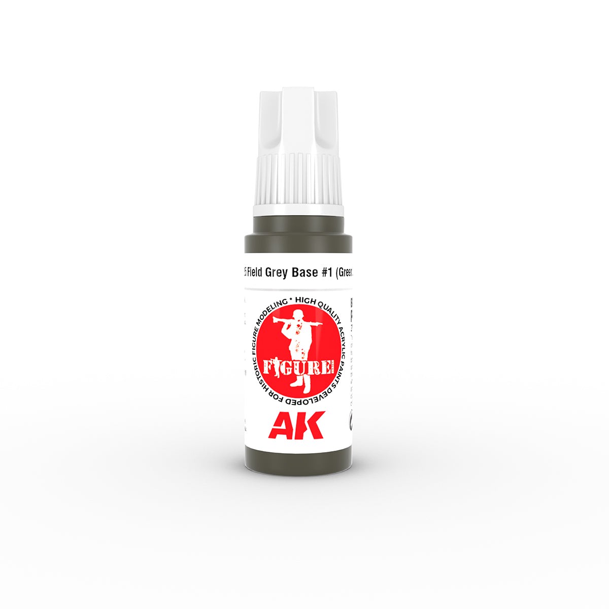 AK Interactive 3 Gen Figure Acrylic Paint 17ml - Field Grey Base #1 (Green uniform)