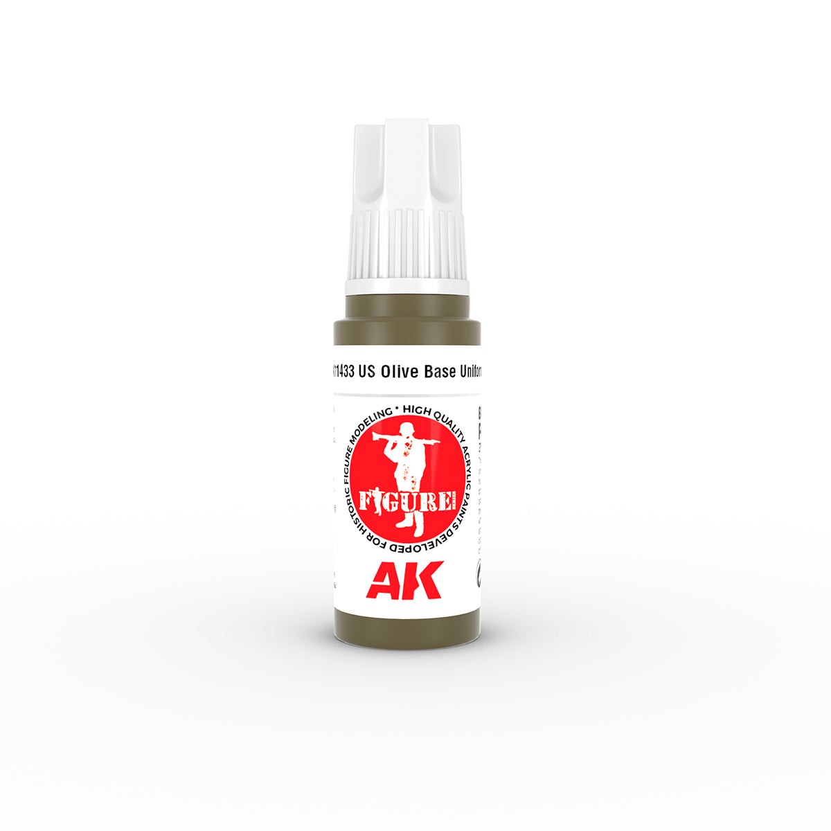 AK Interactive 3 Gen Figure Acrylic Paint 17ml - US Olive Base Uniform