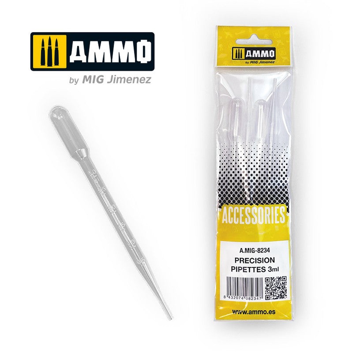 Ammo by MIG Large Reusable Precision Pipettes 4-Piece Set 3ml (0.1 oz)