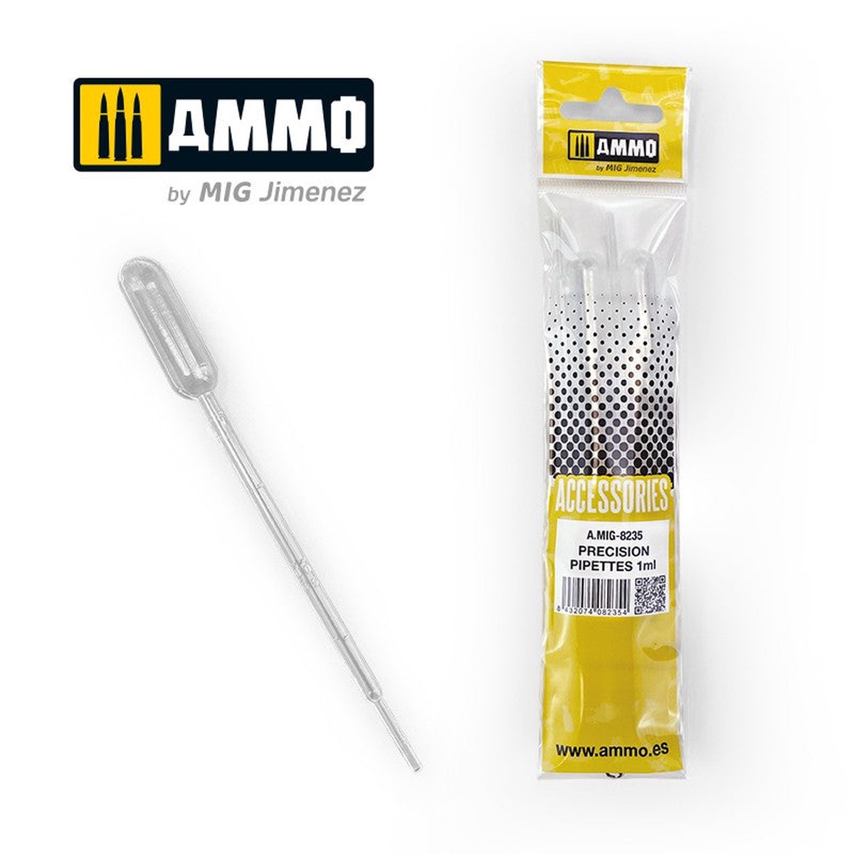 Ammo by MIG Small Reusable Precision Pipettes 4-Piece Set 1ml (0.03 oz)