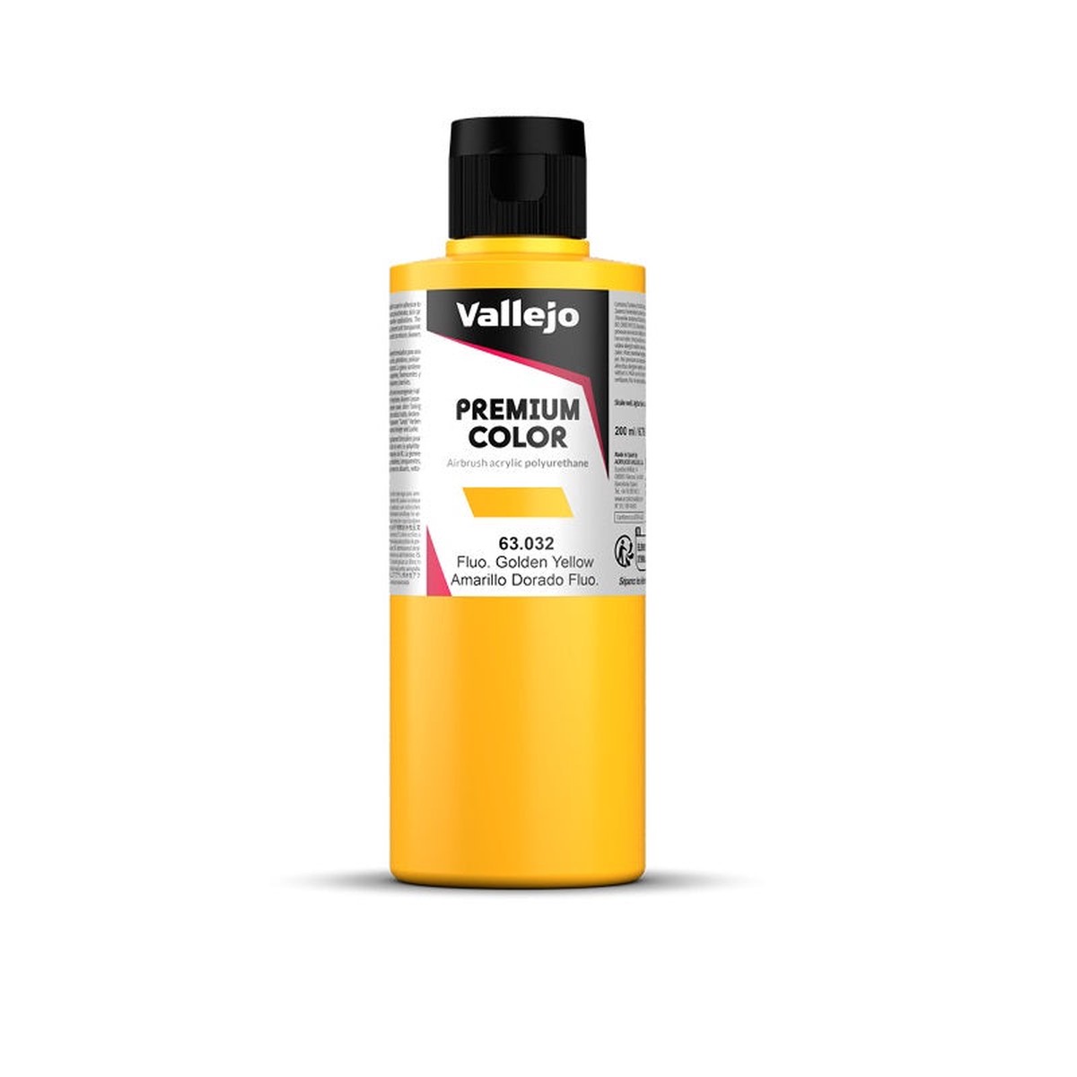 Vallejo Premium Fluorescent Airbrush Colour 200ml - Golden Yellow