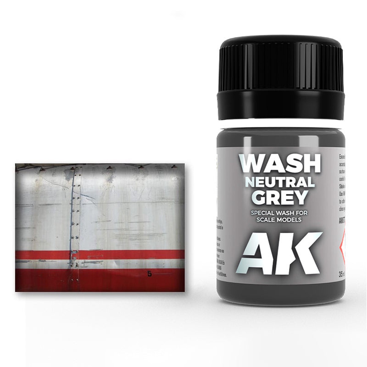 AK Interactive Enamel Wash Weathering Products 35ml - Neutral Grey