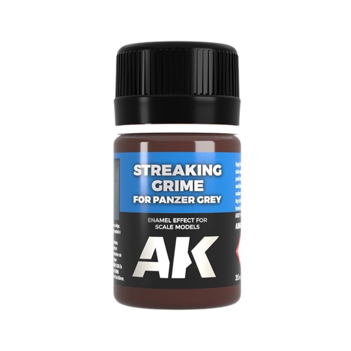 AK Interactive Weathering Enamel Color Streaking Grime for Panzer Grey Vehicles 35ml