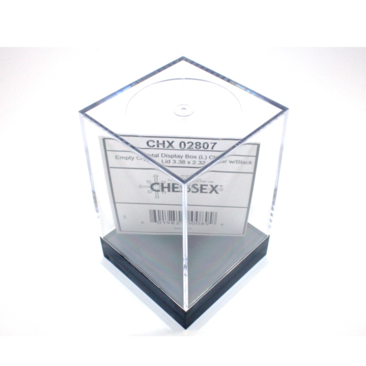Chessex - Empty Crystal Display Box Large - Clear with Black Lid