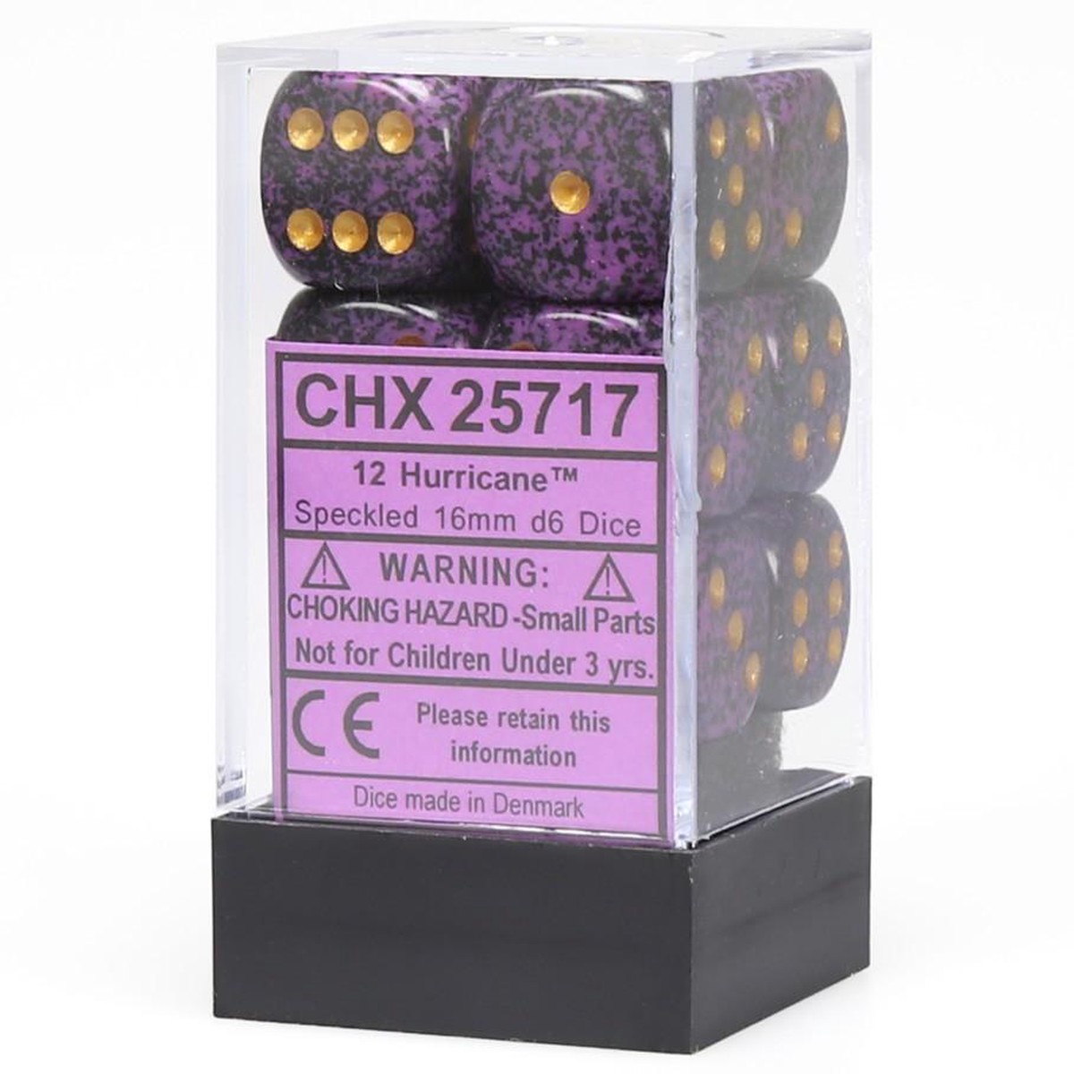 Chessex - Speckled 16mm D6 Dice Block 12-Piece Set - Hurricane