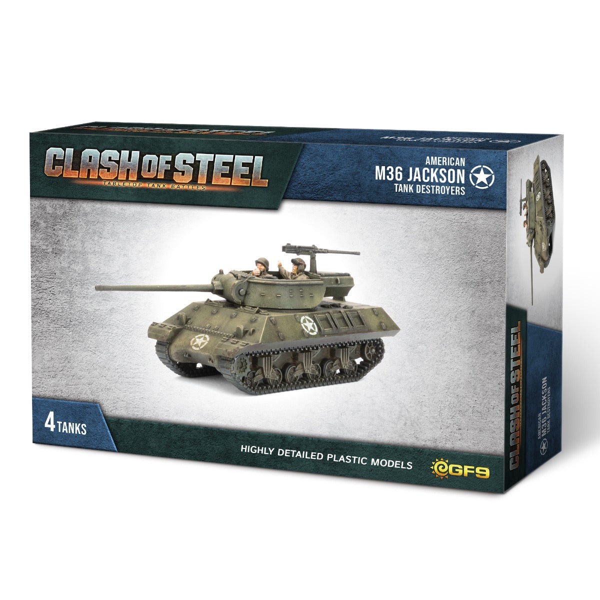 Clash of Steel M36 Jackson Tank Destroyers Plastic Tank Models 4-Piece Set