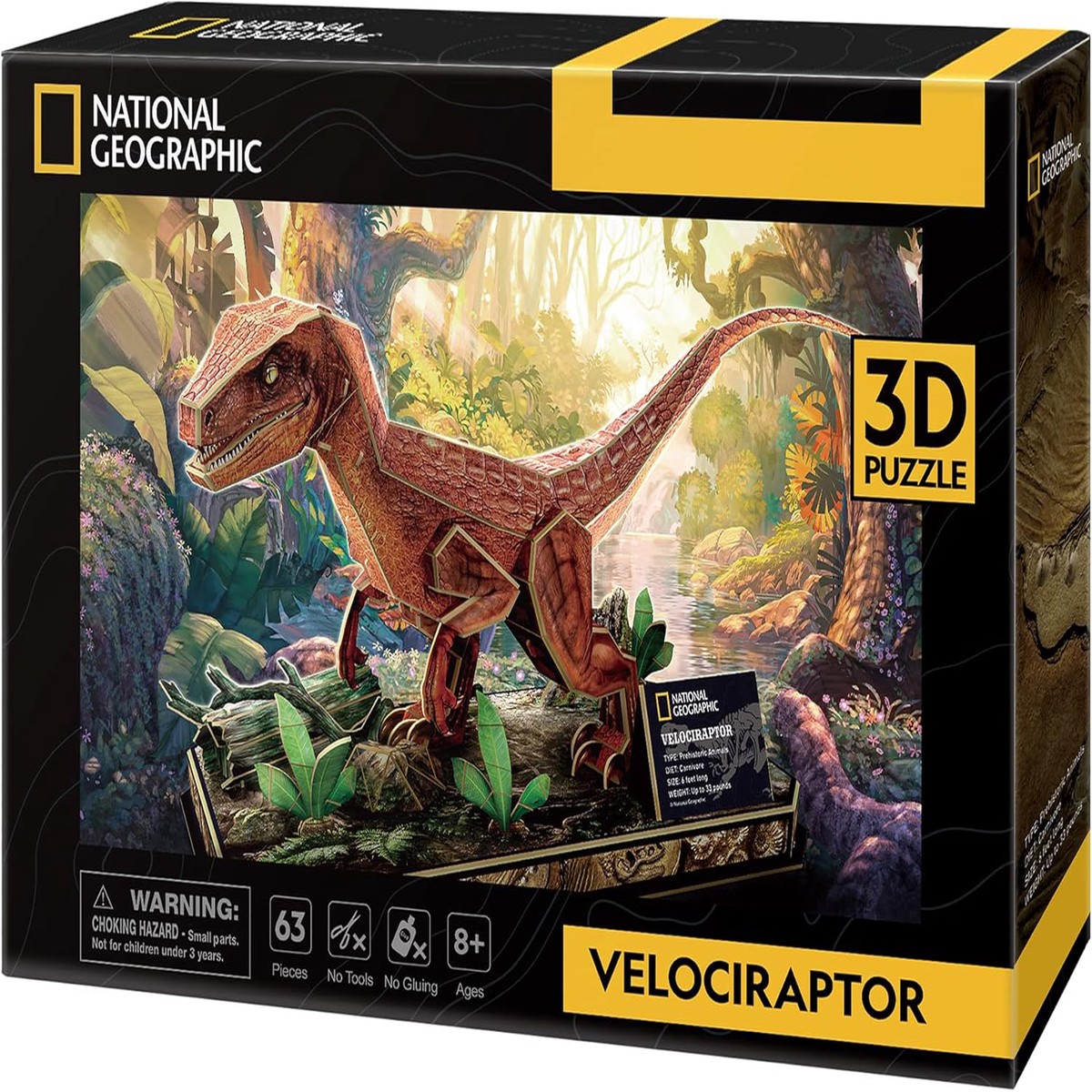 CubicFun National Geographic Velociraptor - 63 piece 3D Puzzle