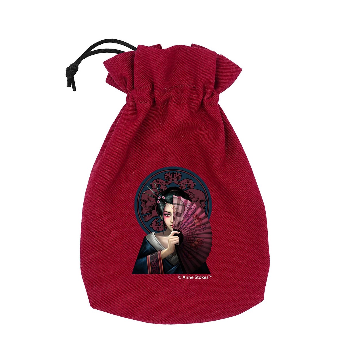 Q Workshop - Anne Stokes Dice Pouch - Geisha Skull