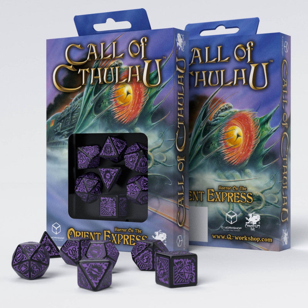Q Workshop - Call Of Cthulhu Horror On The Orient Express RPG Dice Set - Black & Purple