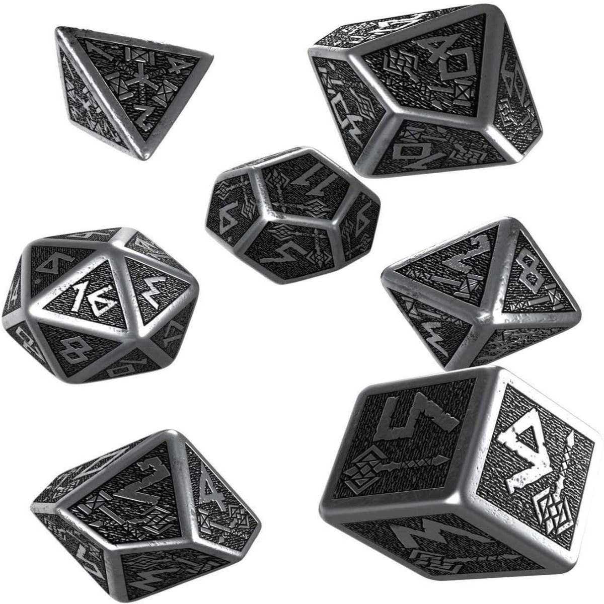 Q Workshop - Dwarven Metal RPG Dice Set - Black