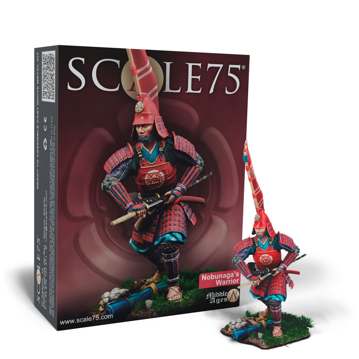 Scale 75 Middle Age Nobunaga Warrior Figure 75mm