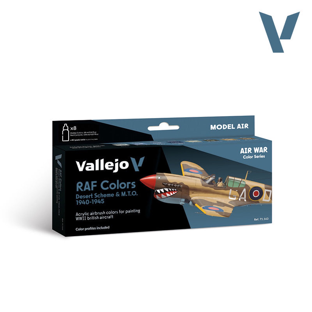 Vallejo Model Air WWII Raf Desert 1940-1945 Acrylic Paint 8-Piece Set