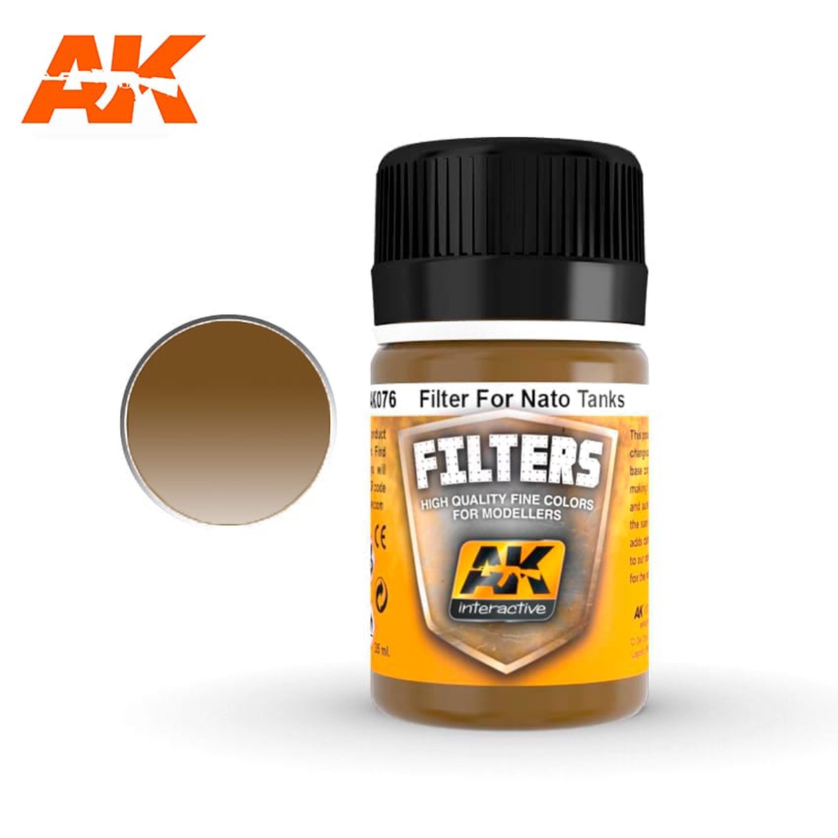 AK Interactive Filter 35ml for NATO Tank Models - Dark Brown
