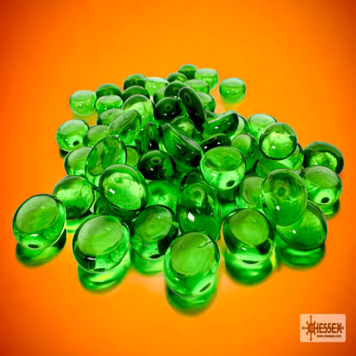 Chessex - Glass Stones Tube - Translucent Green