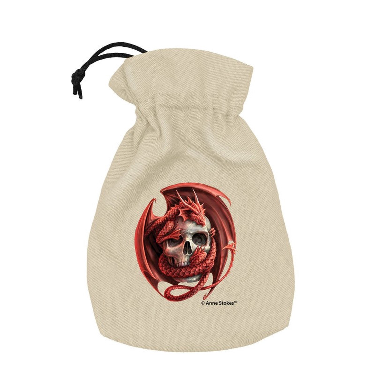 Q Workshop - Anne Stokes Dice Pouch - Skull Embrace