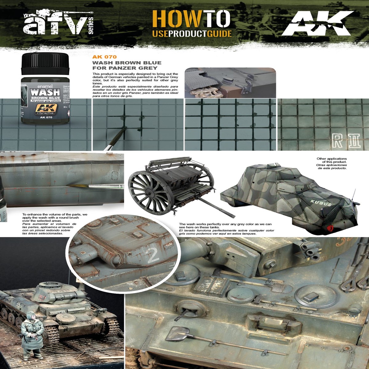 AK Interactive Enamel Effect Weathering Colour 35ml - Wash For Panzer Grey