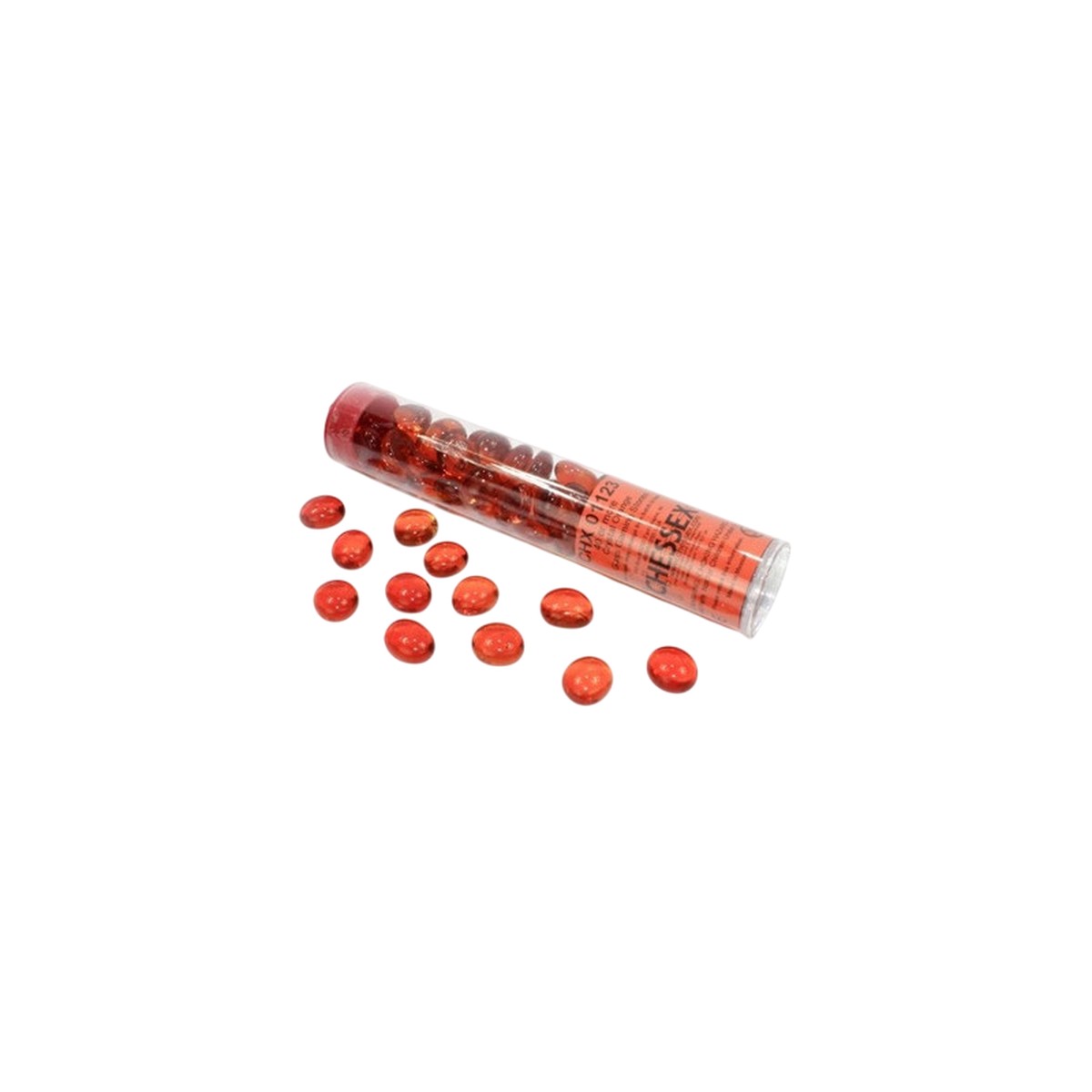 Chessex - Gaming Glass Stone 40 or More in Tube - Crystal Orange