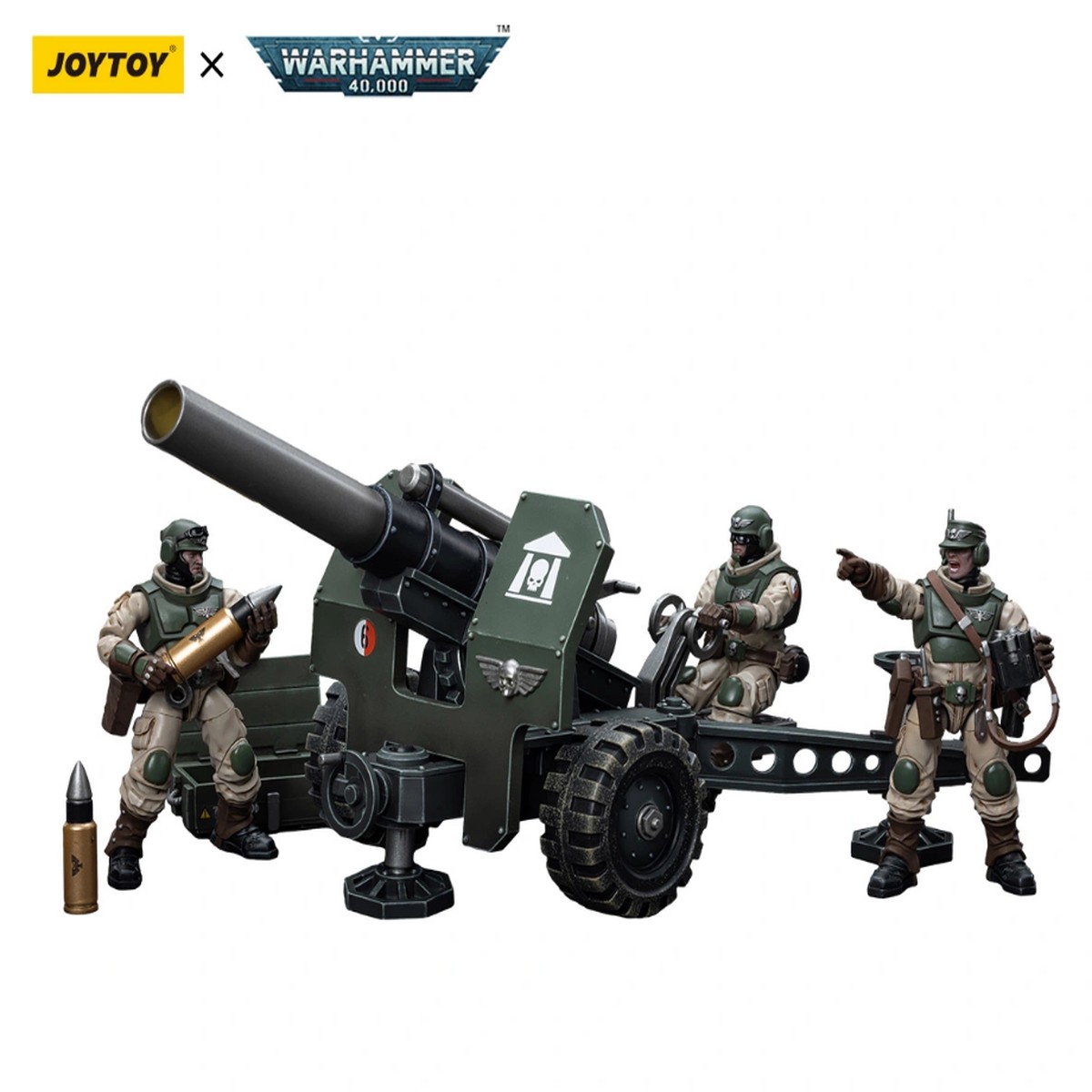 Joytoy Warhammer 1/18 Scale Astra Militarum Ordnance Team with Bombast Field Gun