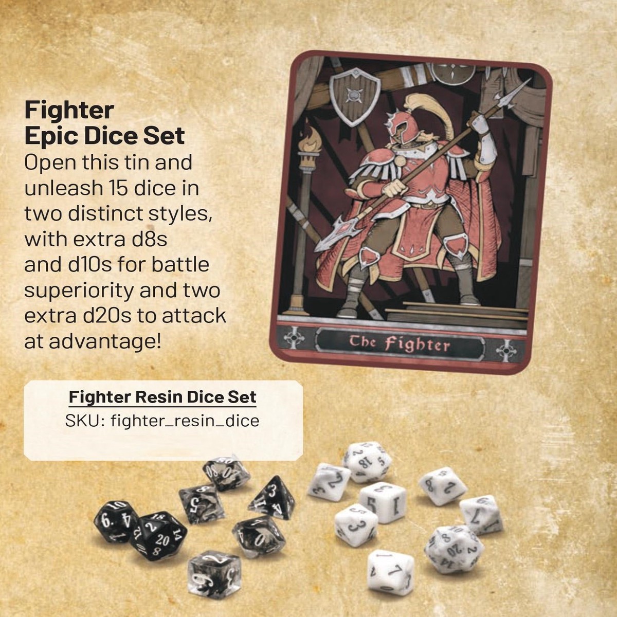 Beadle & Grimms - Epic Dice Set & Rolling Tray - Fighter