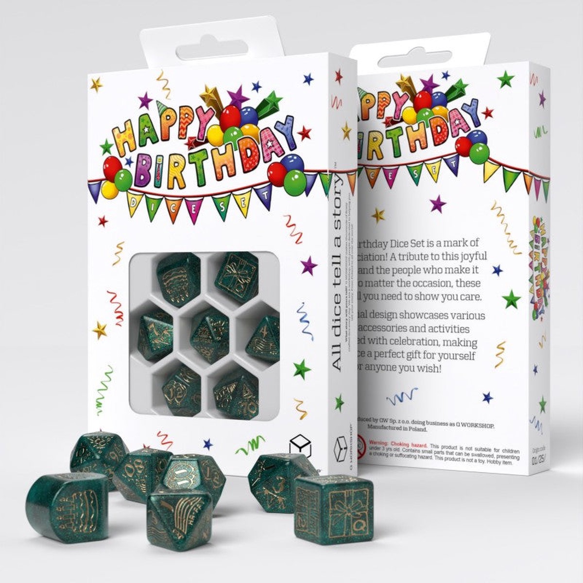 Q Workshops - Happy Birthday RPG Dice Set - Balloons