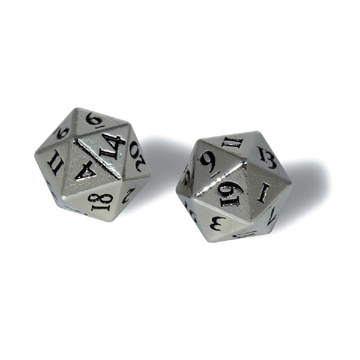 Ultra Pro - UP84900 Heavy Metal D20 2-Dice Set - Chrome