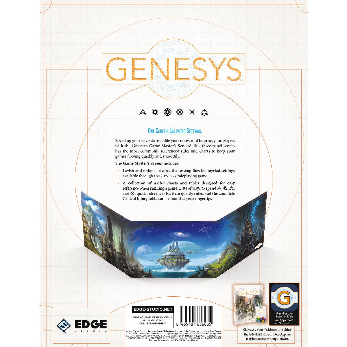 Edge Studios Genesys RPG: Game Master's Screen