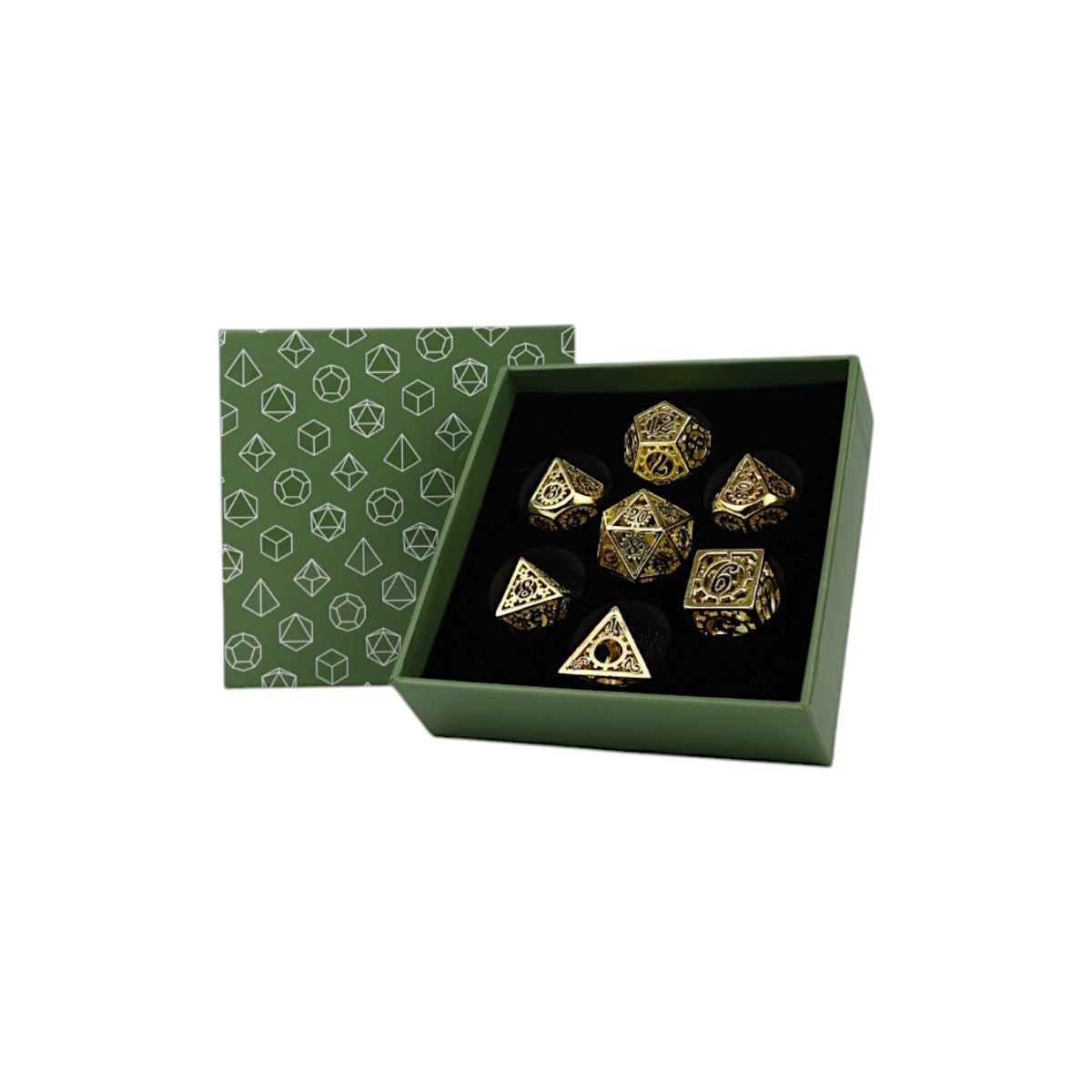 Let's Play Games - Clockwork Sun RPG Dice Set - Black/Gold
