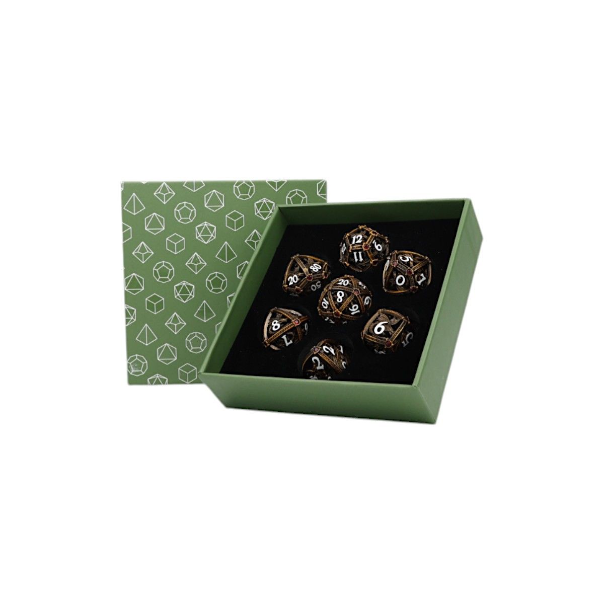 Let's Play Games - Hoard Guardian RPG Dice Set - Ancient Bronze/Red