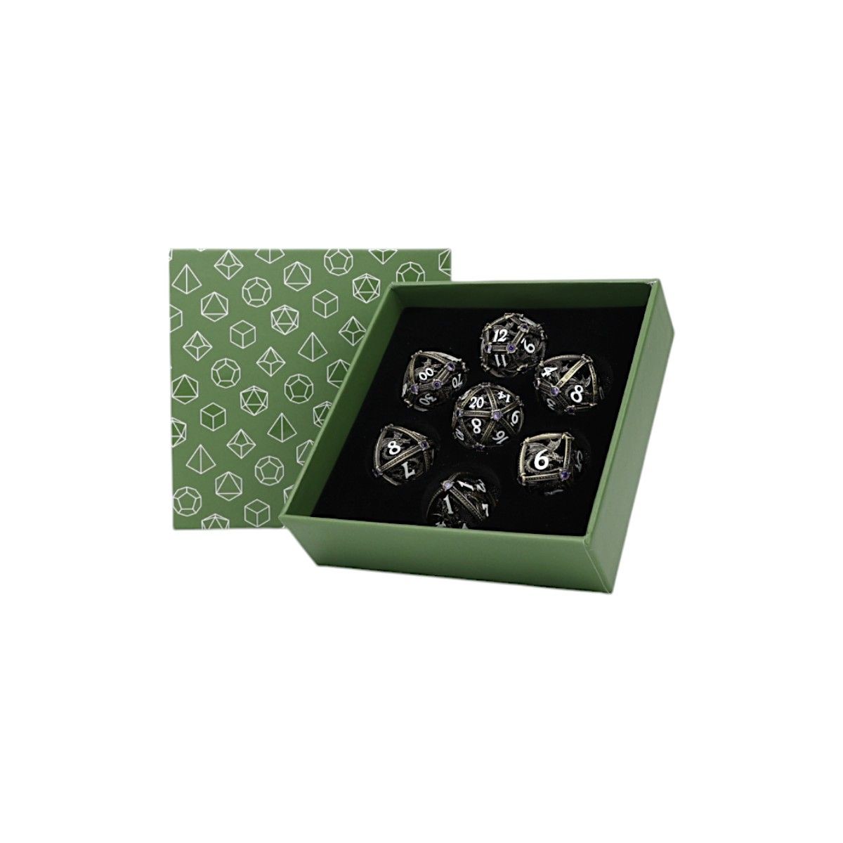 Let's Play Games - Hoard Guardian RPG Dice Set - Tarnished Gold/Purple