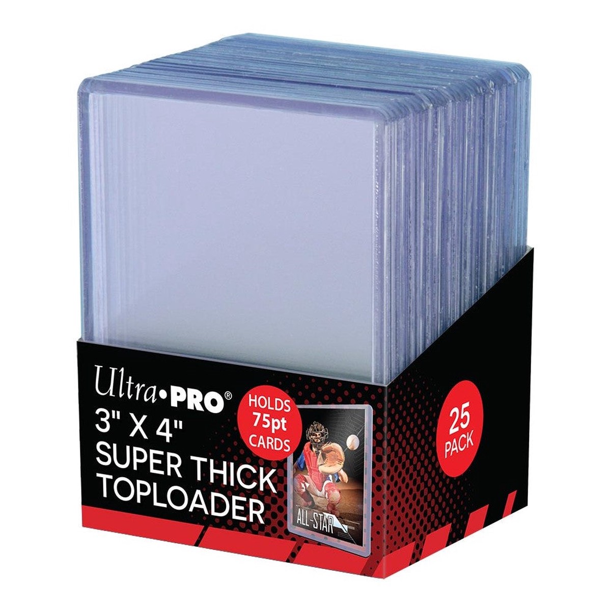 Ultra Pro - Thick 75PT Toploader 25-Piece Set 3" x 4" Size