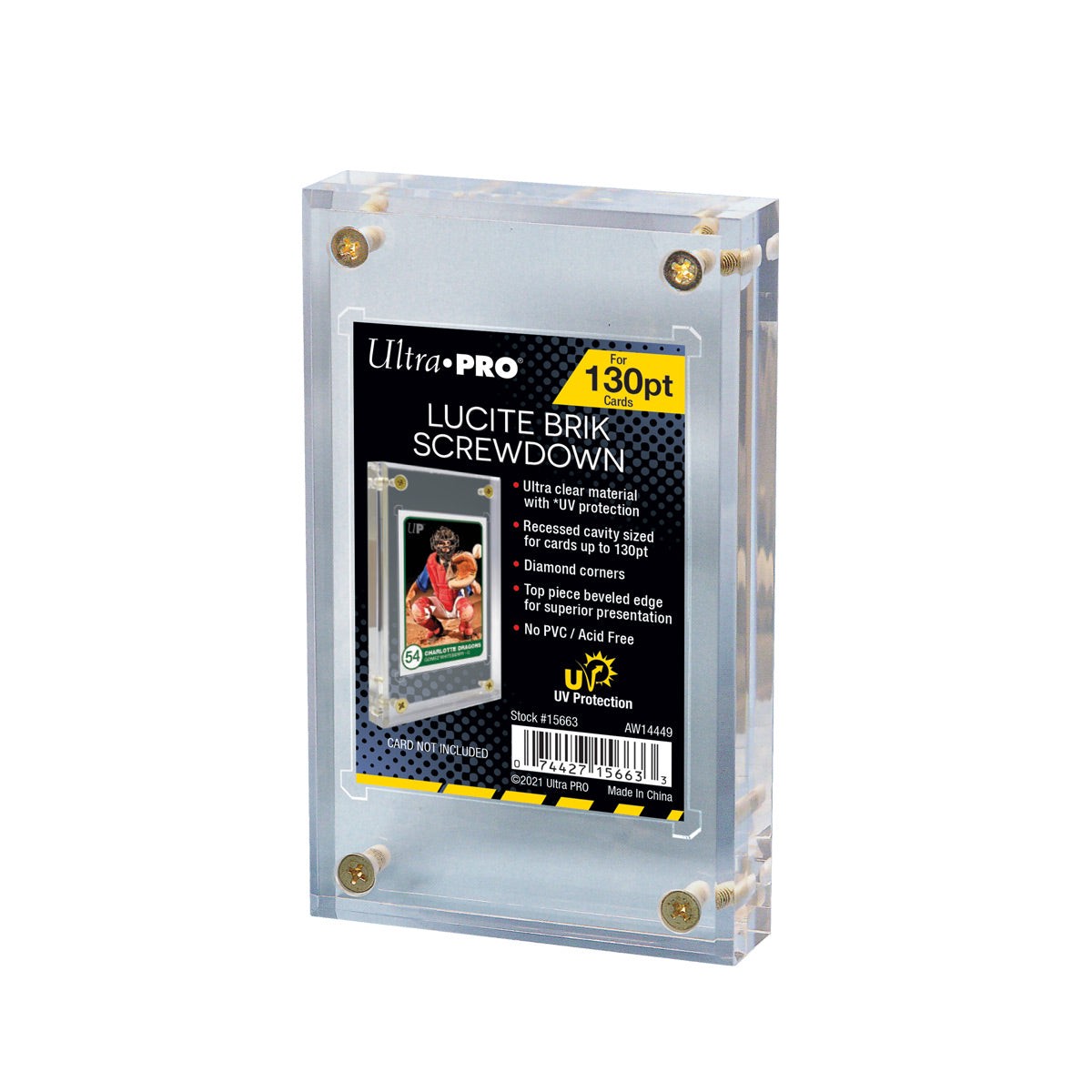 Ultra Pro UP15663 130PT Lucite Brik UV Screwdown Card Holder
