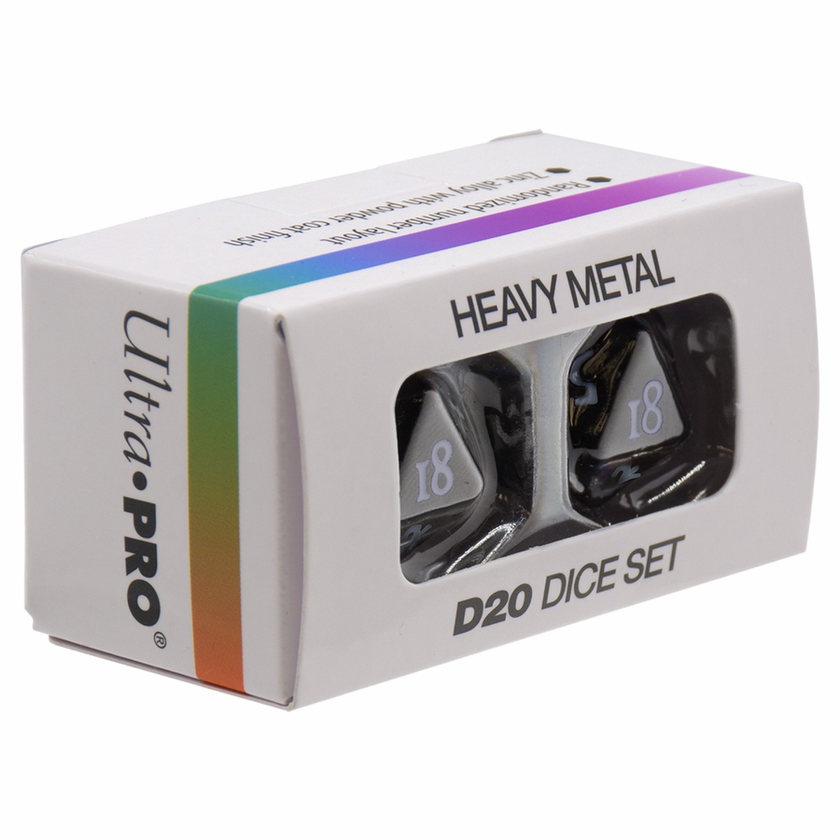 Ultra Pro - Vivid Heavy Metal Dice 2-Piece Set - Black