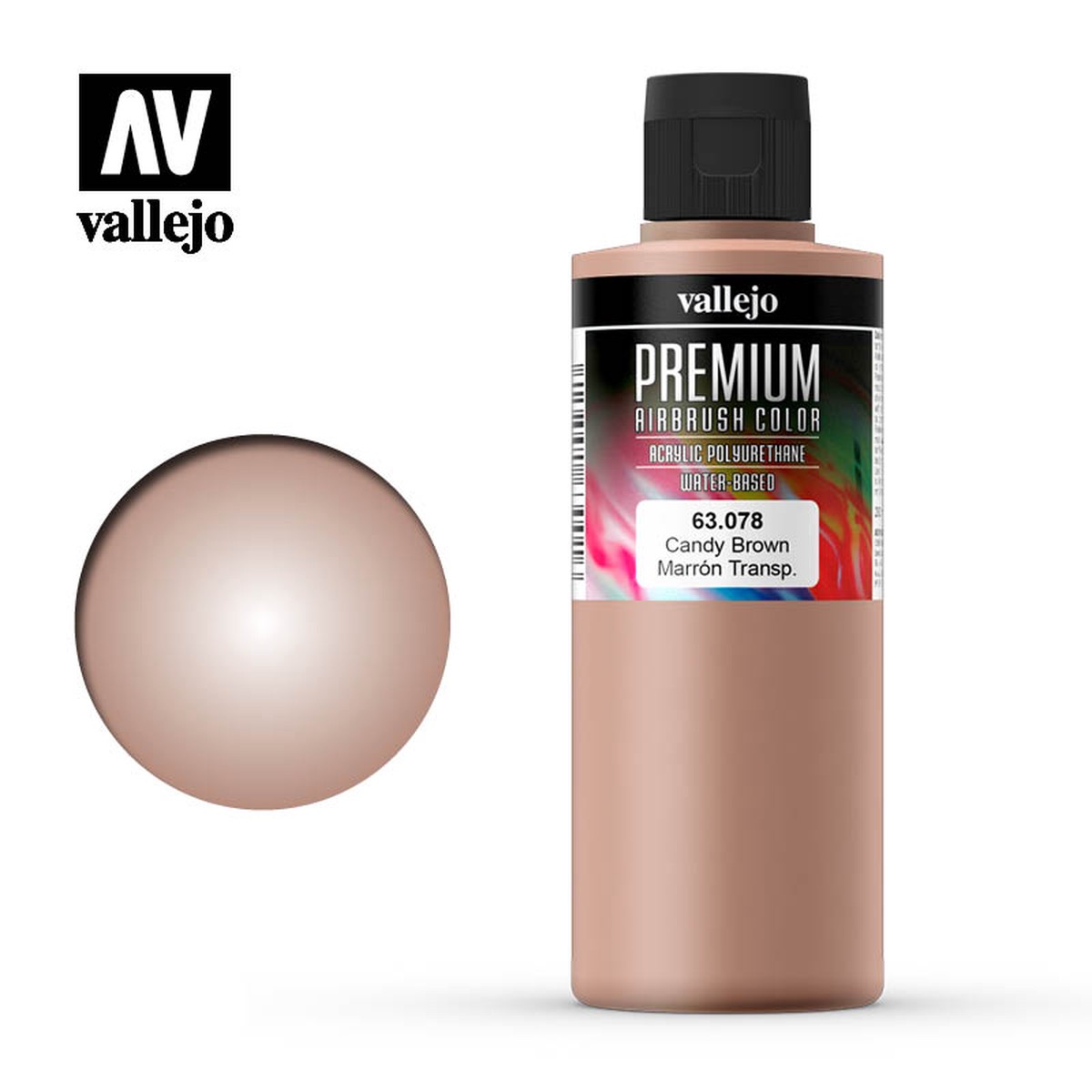 Vallejo Premium Acrylic Airbrush Paint 200ml - Candy Brown