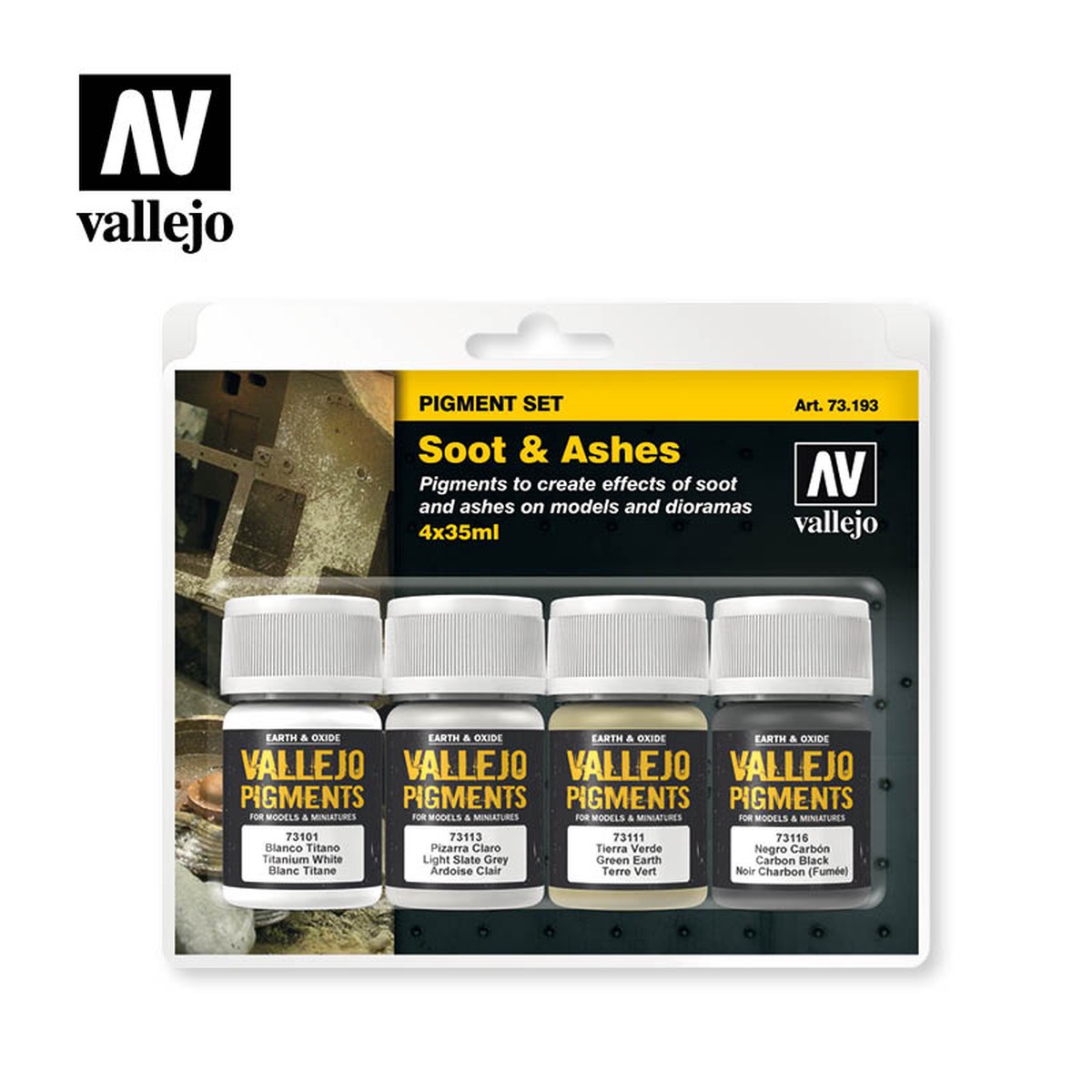 Vallejo Soot and Ashes Pigment Powder Set 4 x 35ml
