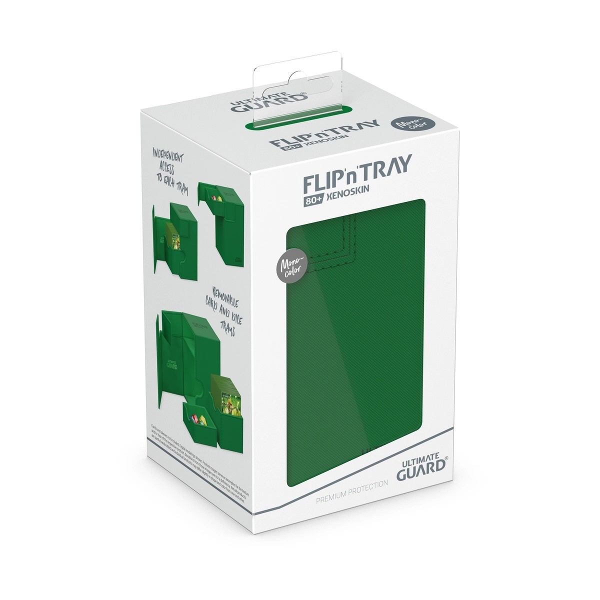 Ultimate Guard 80+ XenoSkin Monocolor Flip'n'Tray Deck Box Standard - Green